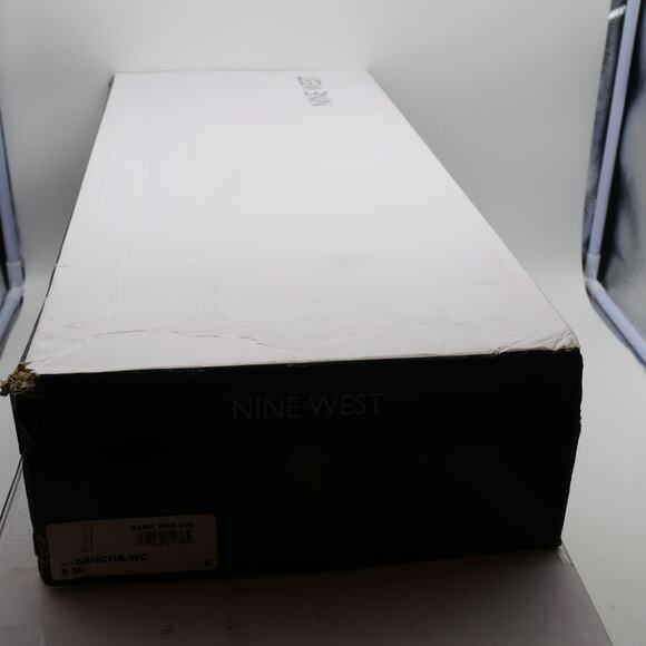 NEW Nine West Women's 5 WIDE CALF Sancha Knee High Boots Red Leather Heels - Picture 12 of 12